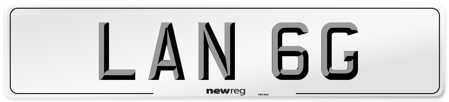 LAN 6G Number Plate from New Reg